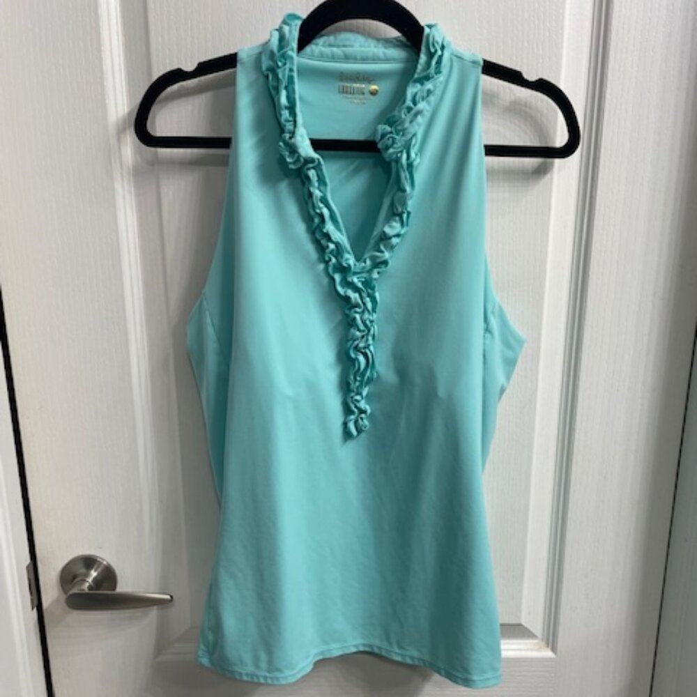 Lilly Pulitzer Luxletic Sky Blue Tank Top XL Athletic Activewear Coastal Beach